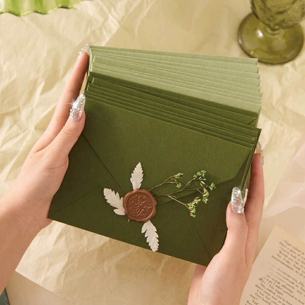 Wax Seal Letter Kit - 20/50 Pcs Amplop Romantis Motif Alpukat