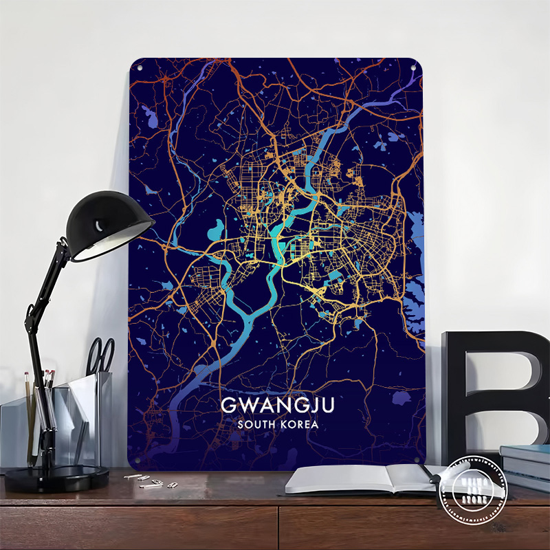 Poster Logam Tekstur 3D Peta K - Custom Map Poster ulasan dan harga